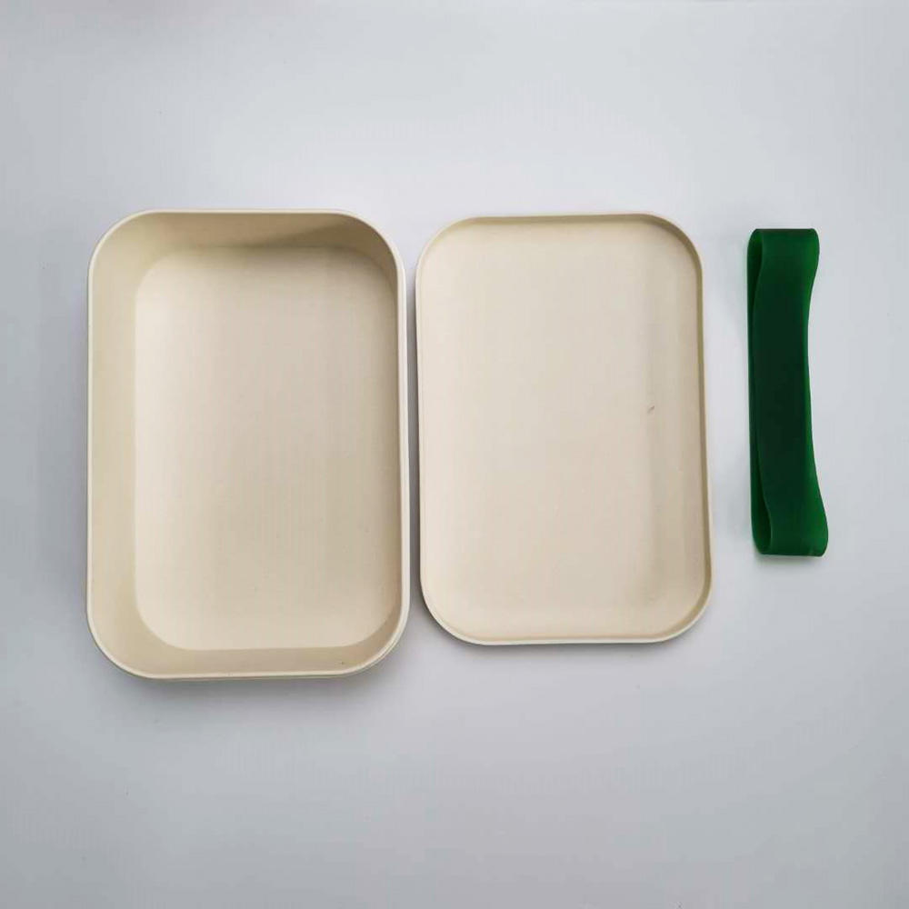 Contenedor portátil de cajas de almacenamiento de almuerzo de alimentos de melamina o fibra de bambú