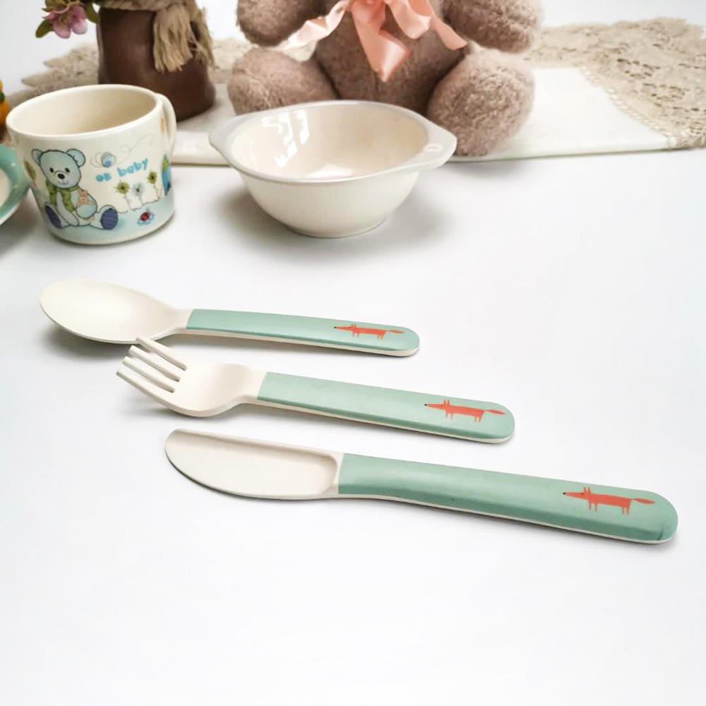 Cuchara y tenedor de artículos de cocina de melamina baratos de tamaño personalizado Cubiertos de fibra de bambú