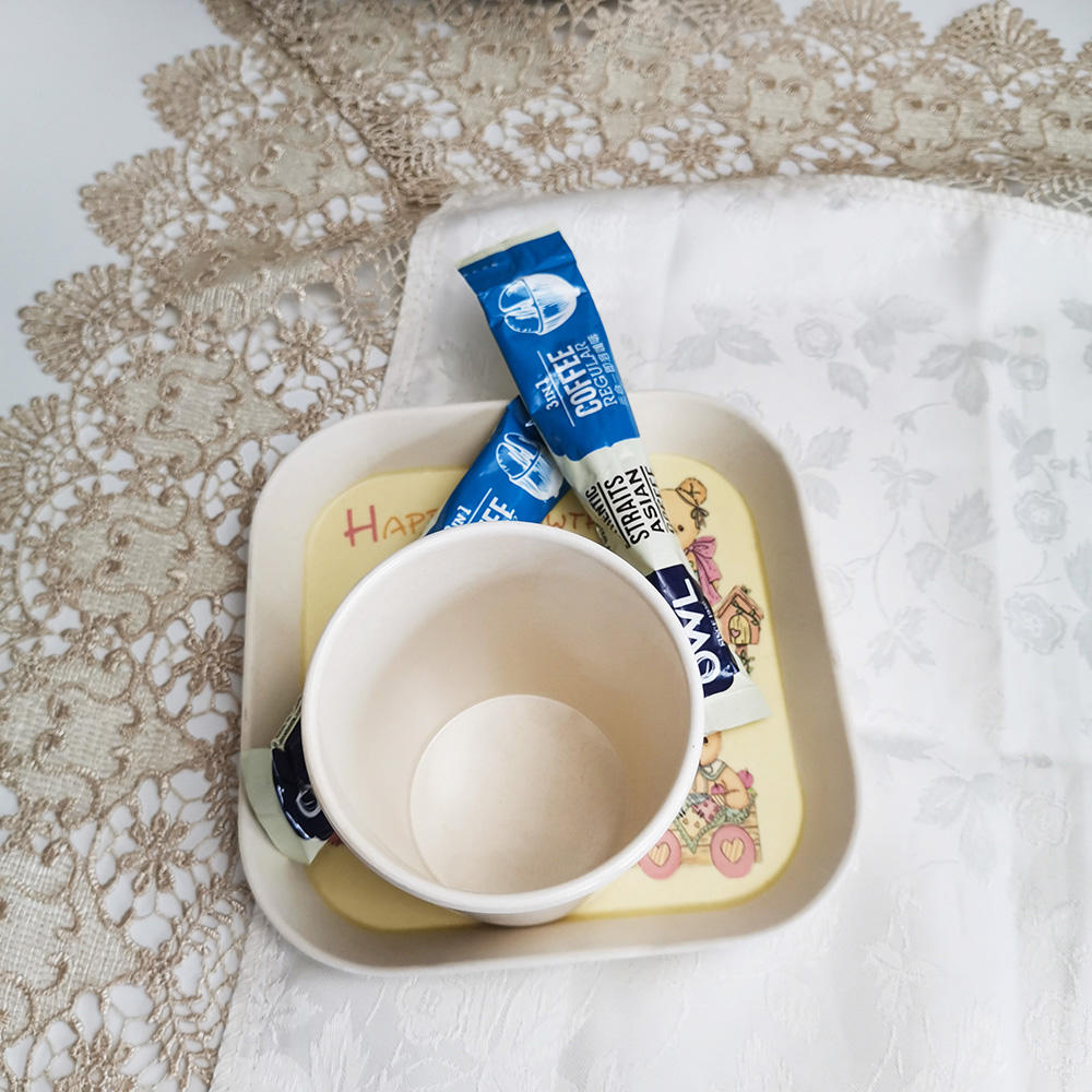 Taza de café para beber para niños de melamina con personalización de soporte