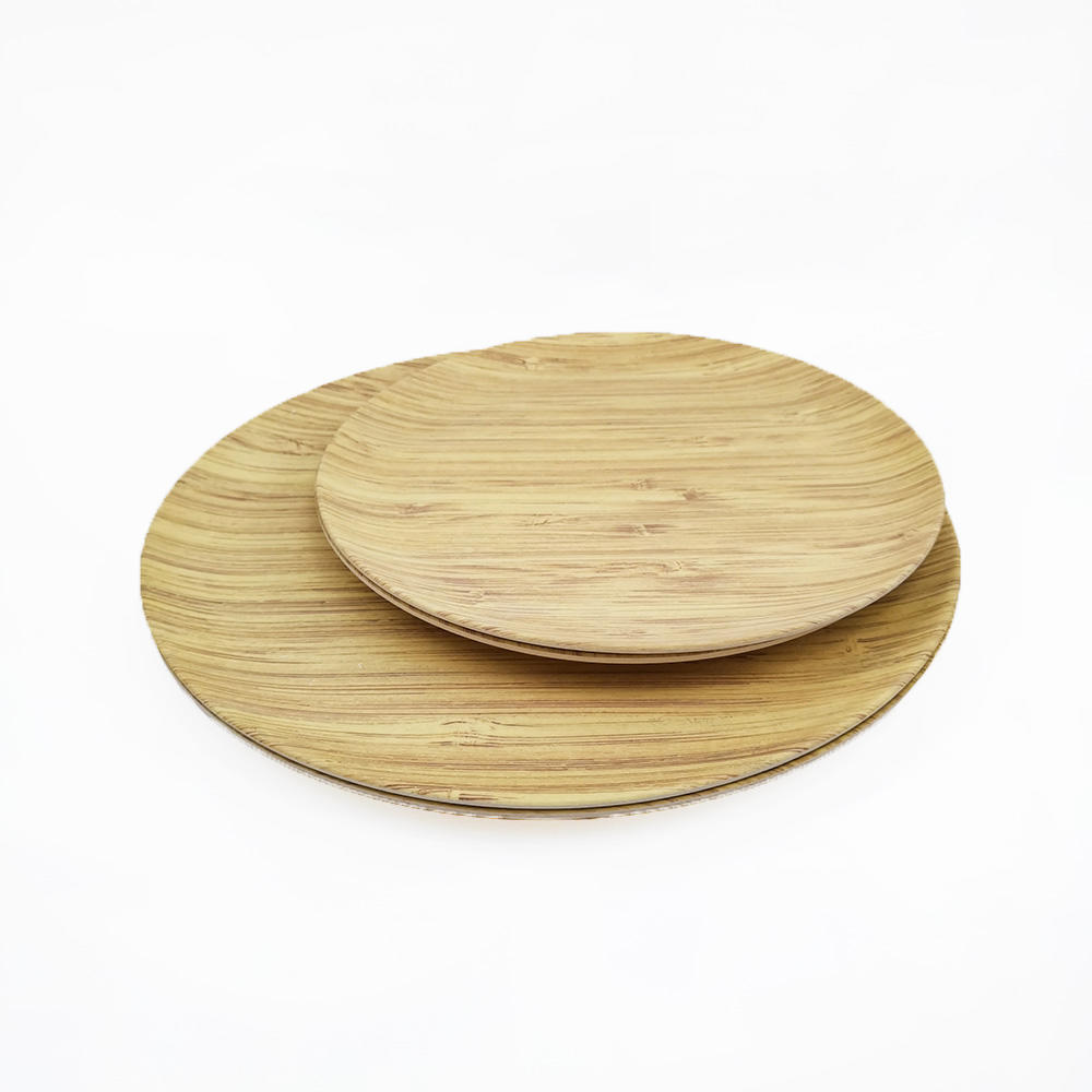 Plato llano disco redondo de melamina o fibra de bambú