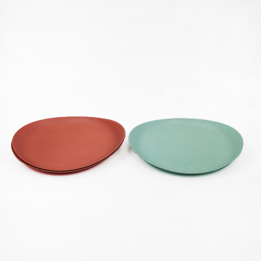 Juegos de platos llanos redondos multicolores para uso en interiores y exteriores