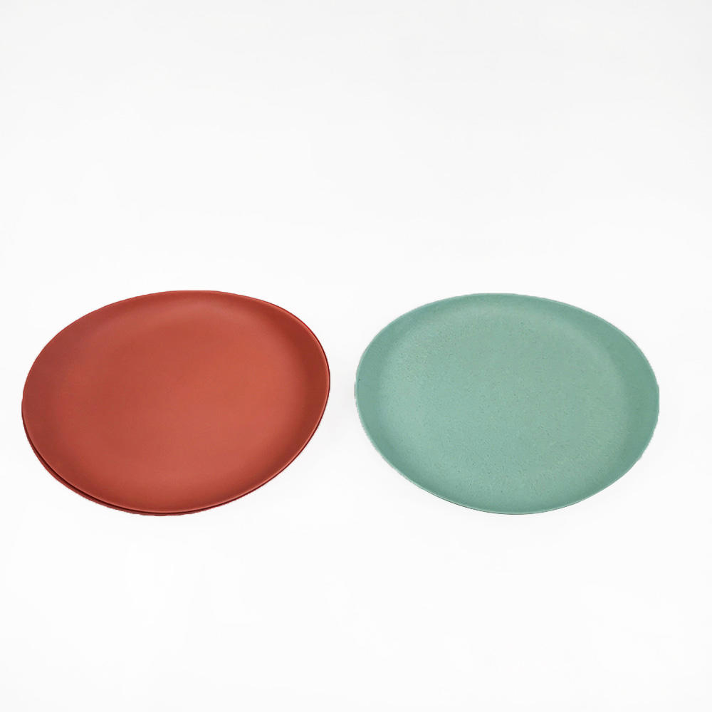 Juegos de platos llanos redondos multicolores para uso en interiores y exteriores
