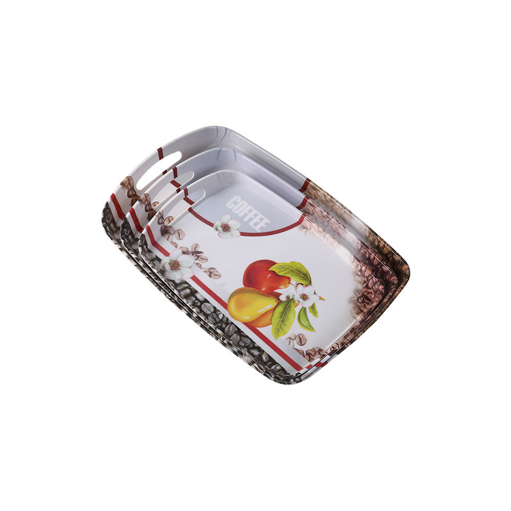 Bandeja rectangular de doble oreja, bandeja de frutas y nueces, bandeja de almacenamiento